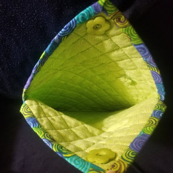 Quirky beauty- a homemade blue & green purse - Picture 7 of 12